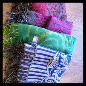 Set of 4 Pashmina/ silk scarves